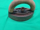 Antique Cast Iron Sad Iron Primitive Laundry Iron Wood Handle Vintage