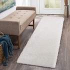  Runner Rug For Bedroom Living Room 2x6 Feet  Shag Fluffy Area 2 X 6 Feet White