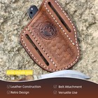 Tourbon Leather Folding Knife Sheath Belt Pouch Pocket Knives Holder For Belt