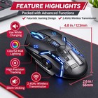 Wireless Gaming Mouse Silent Rgb Rechargeable Led Optical Usb Mouse