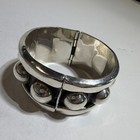Vtg Taxco Mexico 925 Sterling Silver Hinged Clamper Cuff Bracelet Heavy 114g Sz8