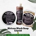 Herboganic Raw African Men Black Soap  Liquid  Paste   Soap Bar - 100  Organic