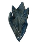 Vtg Leaf Shaped Pottery Ceramic Handmade Serving Trinket Tray Set Of 2 Glazed
