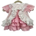 Vintage Mini World Inc Baby Girl 18 Months Dress Pink White Lace Ruffle Eighties