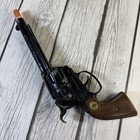 Vintage 1950-1960s Mattel Fanner 50 Toy Cap Pistol Gun Black Finish Faux Wood 