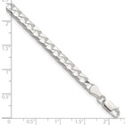 925 Sterling Silver Polished 7 Inch 5mm Diamond-cut Square Curb Chain Bracelet