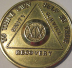 Alcoholics Anonymous 19 Year Aa Back Bronze Medallion Chip Coin Token Sobriety 