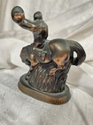 Vintage Montana Souvenir Bucking Bronco Cowboy Statue 
