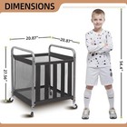 Ball Storage Bin Rolling Sports Ball Cart  Metal Garage Organizer Sport Rack