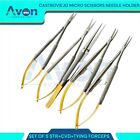 New 5 German Castroviejo Micro Scissor Needle Holder Str  Cvd Forceps Dental Eye