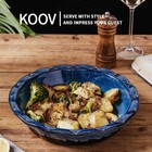 Koov Ceramic  9 Inches Pie Plate  Dish For Dessert 9 Inch  Nebula Blue