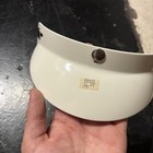 Vintage Nos 3 Snap Motorcycle Helmet Visor White Plastic