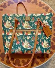 New 2022 Disney Dooney   Bourke Mickey Minnie Green Christmas Holiday Tote Bag
