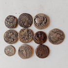 Lot Of 10 Ancient Roman Greek Bronze Silver Group Coins