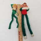 Set Of 3 Vintage Knee Hugger Elf Pixie Christmas Holiday Ornaments Japan Gnome
