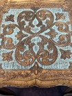 Vtg Italian Florentine Accent Table Features Ornate Gold Turquoise Scalloped Top