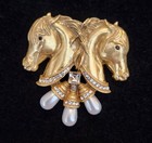 Elizabeth Taylor For Avon Inspired Horse Brooch And Earring Set