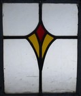 Simple Geometric Old English Leaded Stained Glass Window 13  X 15 75 