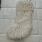 World Market Faux Fur Christmas Stocking White 20 X 8 In Polyester Sku 637889