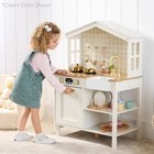 Best Choice Products Wooden Pretend Play Kitchen Set White Sink Oven Stove Shel   