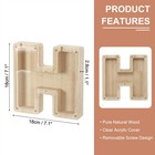 Wooden Letter Piggy Bank  Letter H  1 Pcs