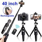 40  Cell Phone Selfie Stick Tripod Stand W  Remote Extendable For Iphone android