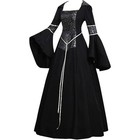 Women   s Medieval Hooded Dress Renaissance Queen Witch Vampire Victorian Costume