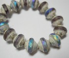 15 7mm Czech Glass Purple With A Silver Ab Finish Saturn Saucer Beads