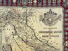 Italy 1884 Pictorial Map On Linen Circoscrizioni Militari Del Regno D italia