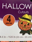 Vintage Halloween Retro Beistle 4 Ct Cutouts 8 5  - 9   pumpkin witch  Cat      
