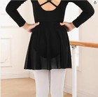 Girls Ballet Skirt Black Mesh Overlay Dancewear Size L 8   10 Practice Class