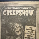 Creepshow Two Original Ny Times Movie Ads    opens Today    10 10 82 G romero s king