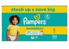 Pampers Swaddlers Soft Sensitive Skin Baby Diapers - Sie 6 - 104ct