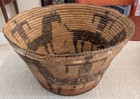 Pima papago Pictorial Basket Men And Horses 1920s  7 3 4  X 13 1 2   Hand Coiled