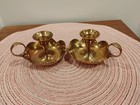 Solid Brass Vintage Chamberstick Candle Holder Set Of Two