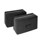 2 Pack Recycled Eva Yoga Block High Density Non-slip Surface Easy Grip Black