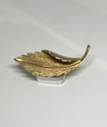 Vintage Jewelcraft Stamped Textured Gold Leaf  feather Brooch