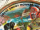 Vtg Great Smoky Mountains Souvenir Colorful Map Metal Tray Ken Haag 11    Round