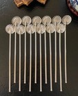 12 Glorious Mcm Sterling Silver Shell Cocktail Stirrer Sipper Spoons 8    American