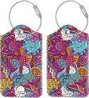  2 Pack  Luggage Tags Name Id Labels With Privacy Cover For Travel Bag Suitcase