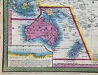 1850 Mitchell Map Oceanica Australia New Zealand Hawaii Tahiti Fiji Oceania
