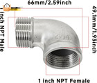 2pcs 90 Degree Street Elbow  1  Npt Male X 1  Npt Female  304 Stainless Steel P
