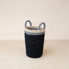 Black Woven Basket Vase