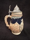 Vintage German Style Beer Stein With Pewter Lid 1 2 Litre