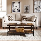 Modern Coffee Table With Storage Shelf Metal Frame For Living Room 43  Wood T   
