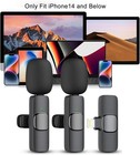 Microphone For Iphone  2 Pack Wireless Microphones  Mini Mic  Lavalier  Black 