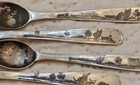 Antique Unique 4  Tea Spoons Iraqi Niello Sterling  Silver 27 G   R1 