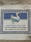 Handpainted Needlepoint Canvas A Good Hostess Is Like A Duck 18 Count