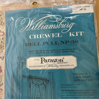 Nos Paragon Crewel Embroidery Williamsburg Needlework Bell Pull Kit 1970s