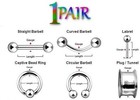 Pair 8g-25mm Hematite Stone Tunnels Double Flare Gauges Plugs Ear 1446